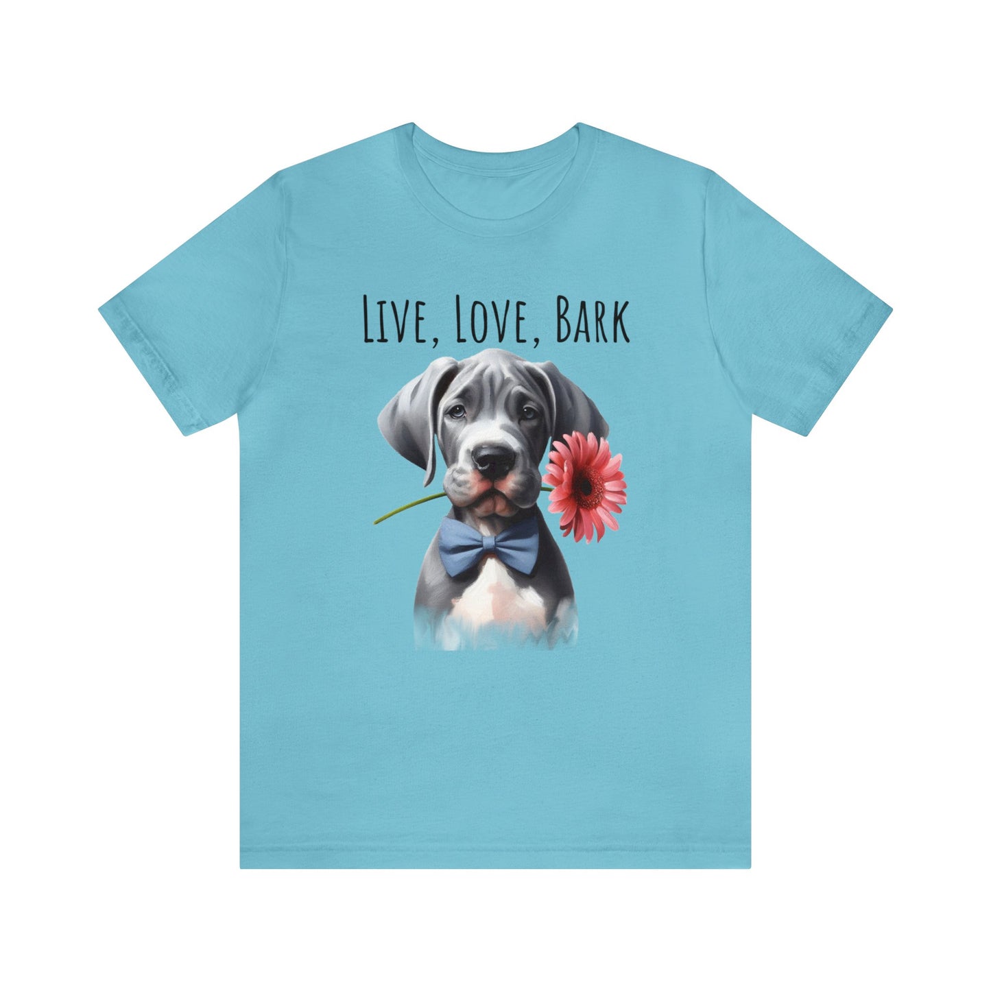 Live Love Bark Great Dane Puppy Unisex Jersey Short Sleeve Tee