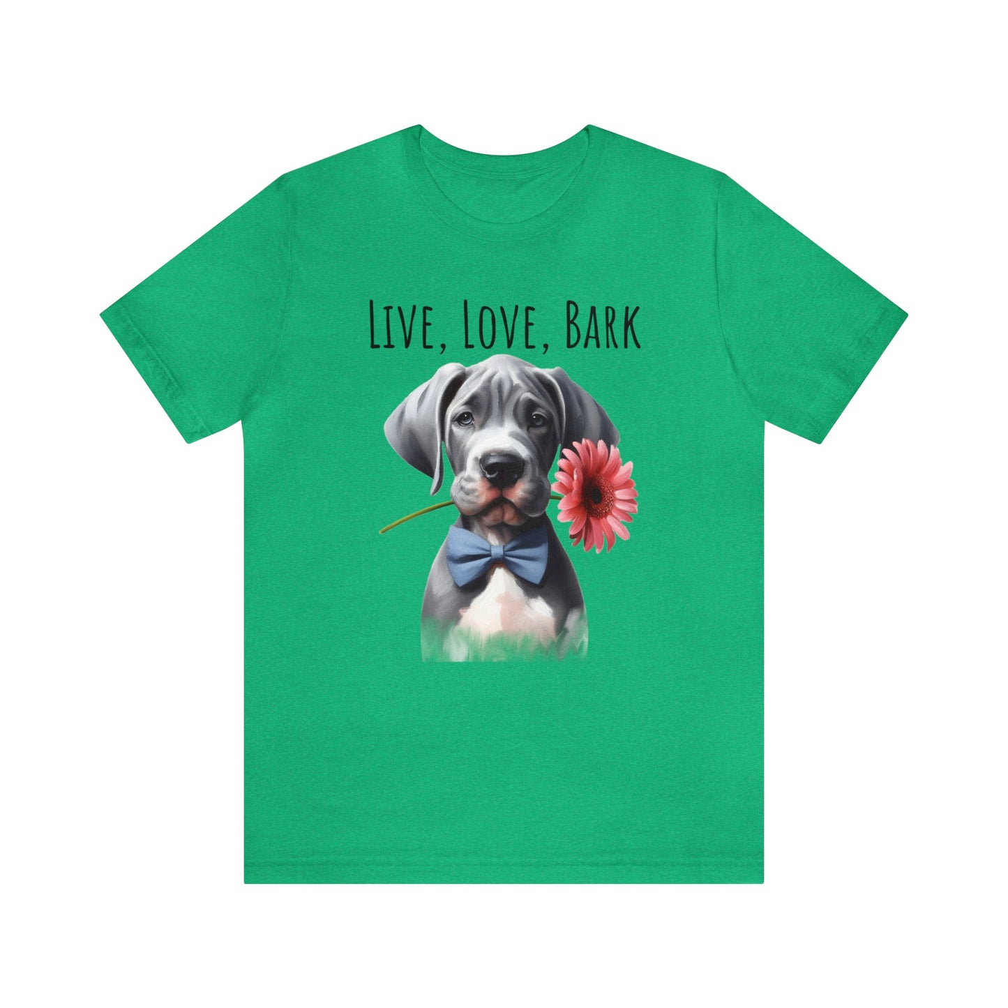 Live Love Bark Great Dane Puppy Unisex Jersey Short Sleeve Tee