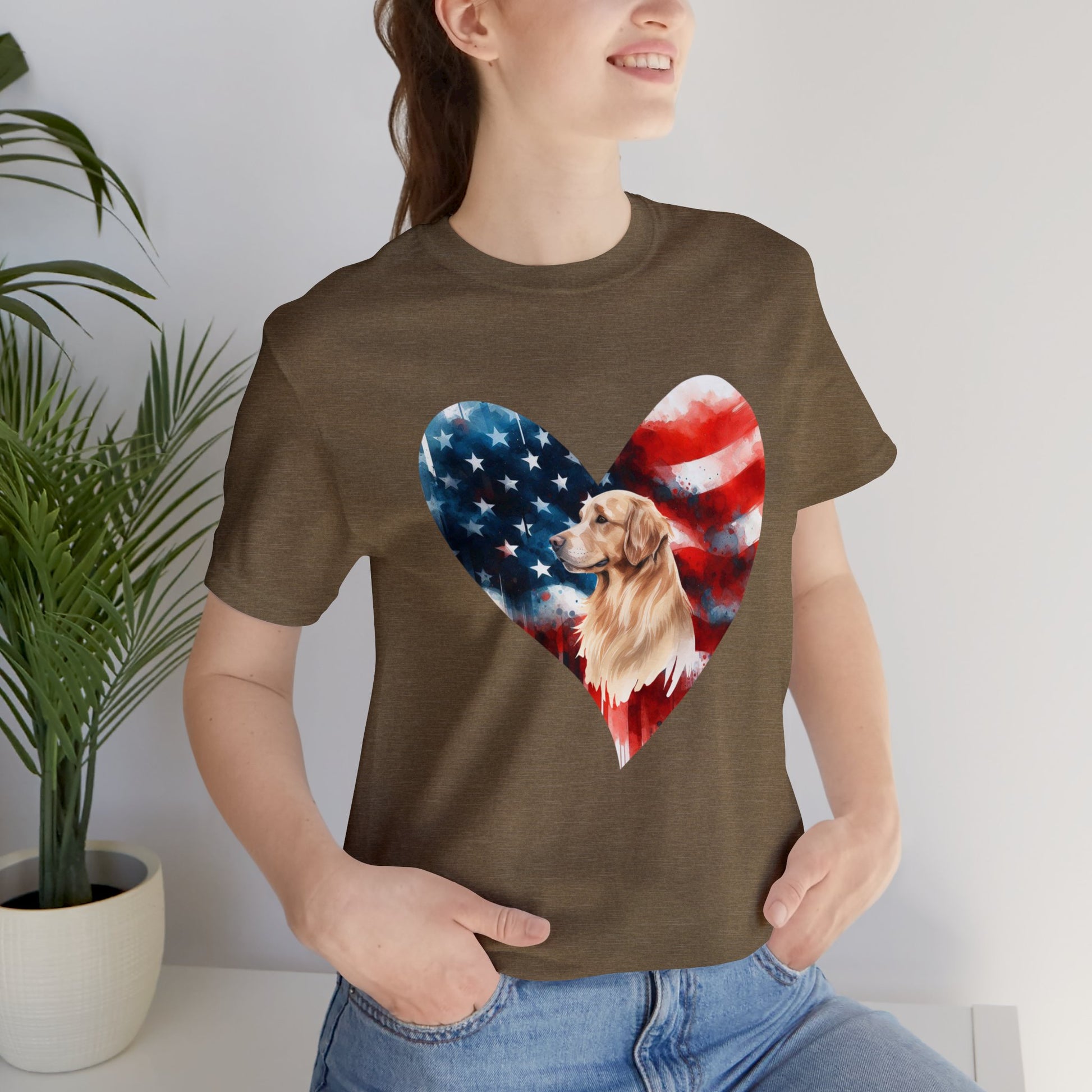 Golden Retriever American Flag - Four More Paws