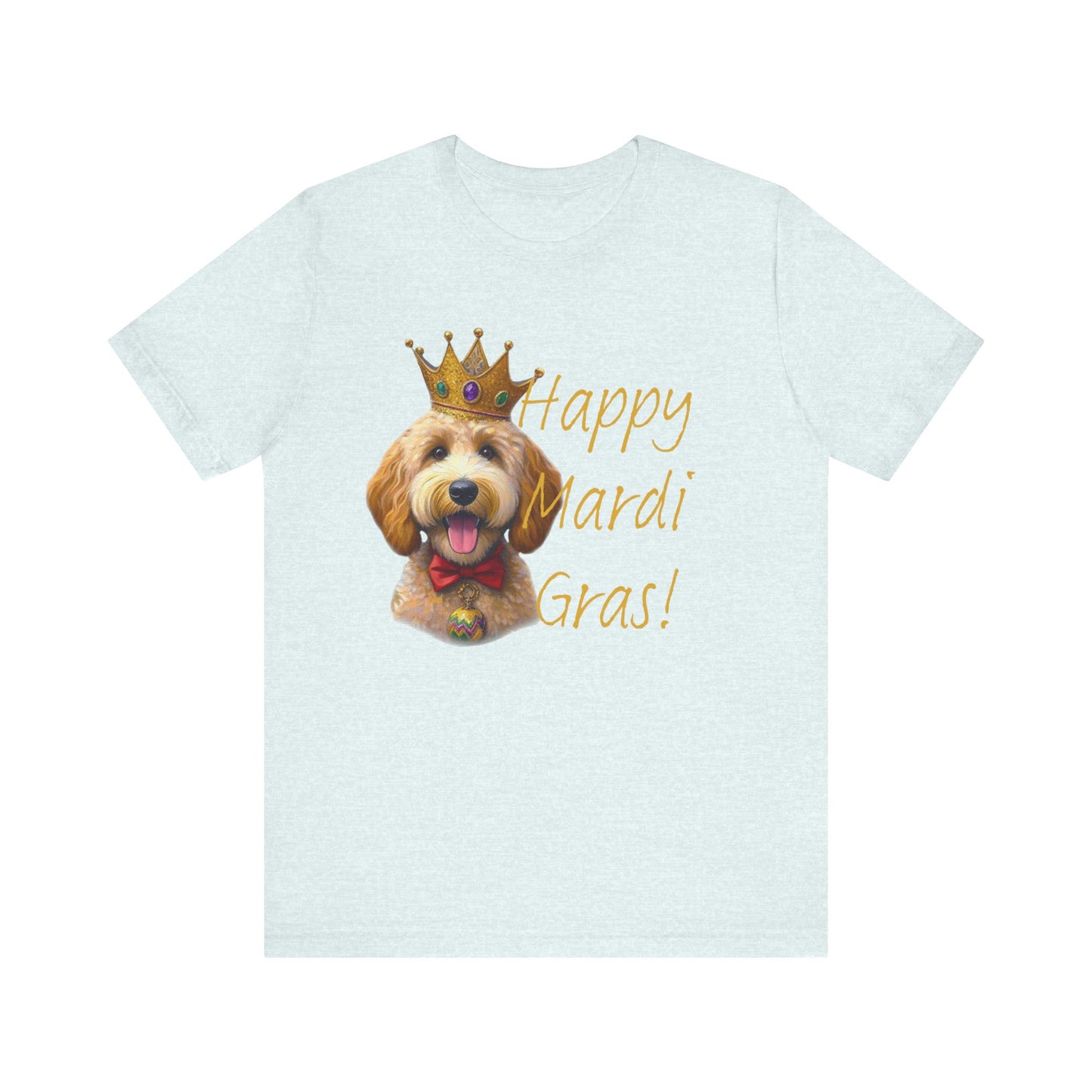 Golden Doodle Happy Mardi Gras Tee Shirt, Dog mom Mardi Gras tee, New Orleans Mardi Gras Parade Shirt, Mardi Gras Lover, NOLA Tee Shirt