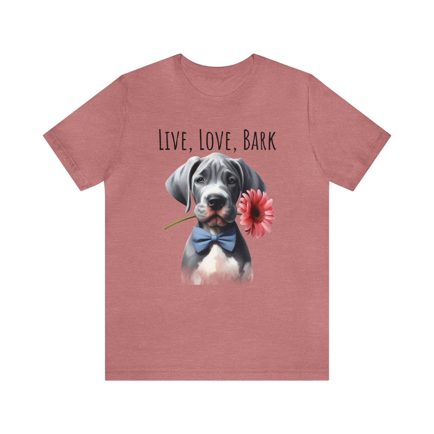 Live Love Bark Great Dane Puppy Unisex Jersey Short Sleeve Tee