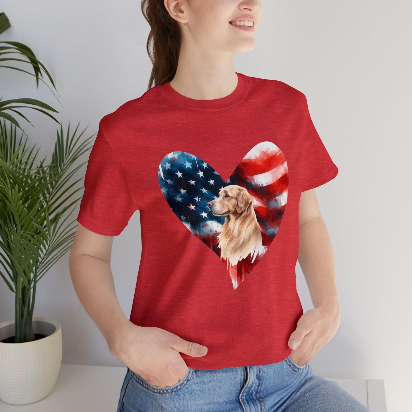 Golden Retriever American Flag - Four More Paws