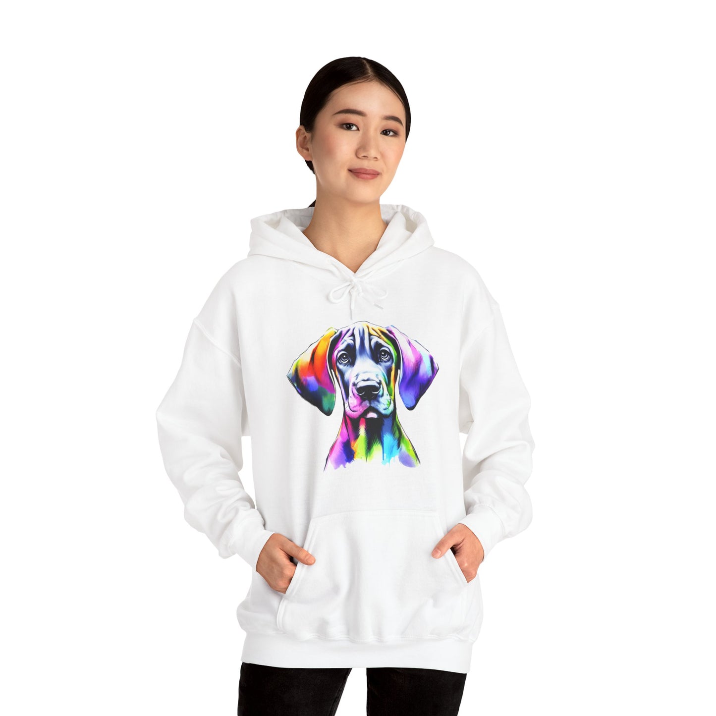 Neon Great Dane Dog Lover Hoodie