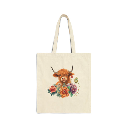 Mini Cow Cotton Canvas Tote Bag