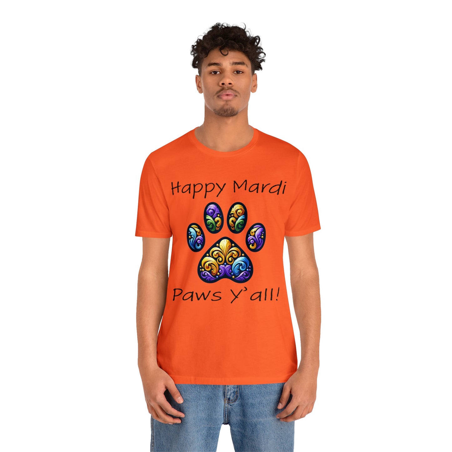 Happy Mardi Paws Y'all Jersey Tee shirt, Dog mom Mardi Gras, New Orleans Mardi Gras Parade, Mardi Gras Lover, NOLA Tee Shirt, Animal Lover