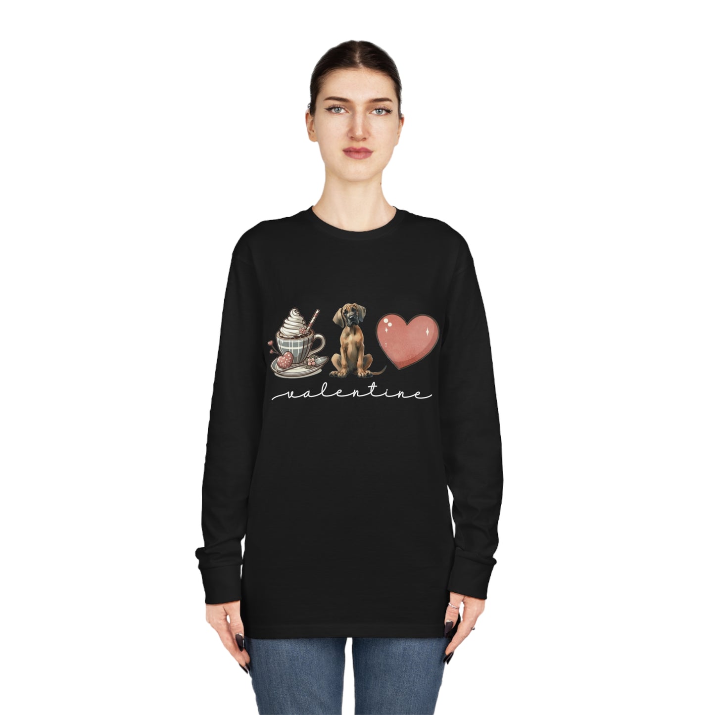 Valentine Dog long-sleeved tee, Love Dog Shirt, Valentine Shirt,Valentine Sweater,Valentine Crewneck Lovely Dog Shirts, Dogs Be My Valentine