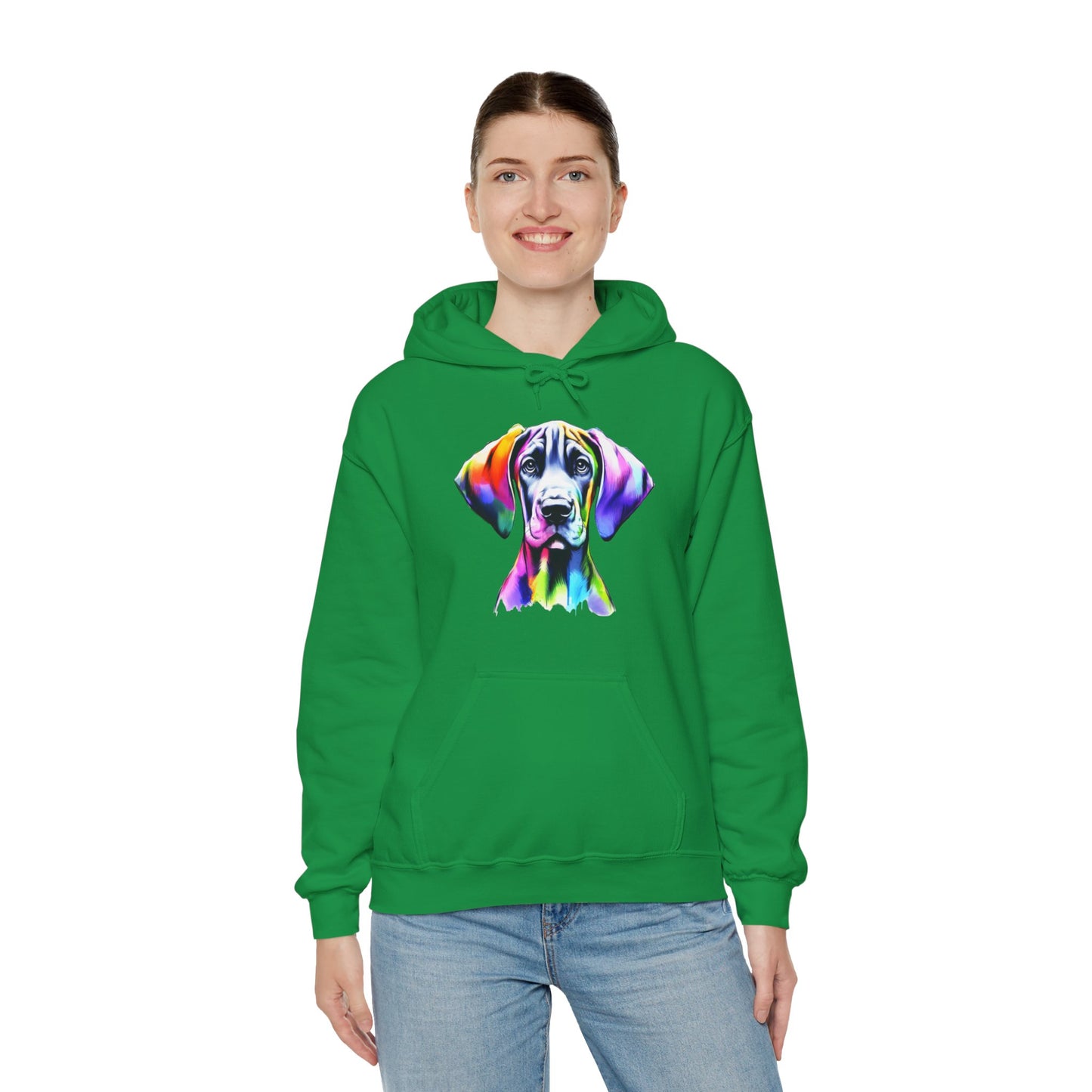 Neon Great Dane Dog Lover Hoodie