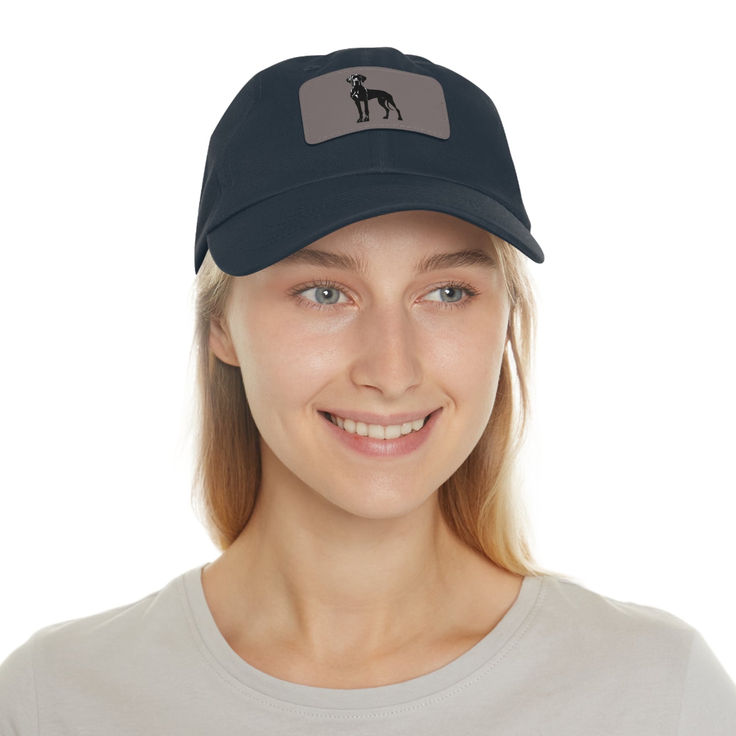 Great Dane with Natural Ears Silhouette Summer Ball Cap