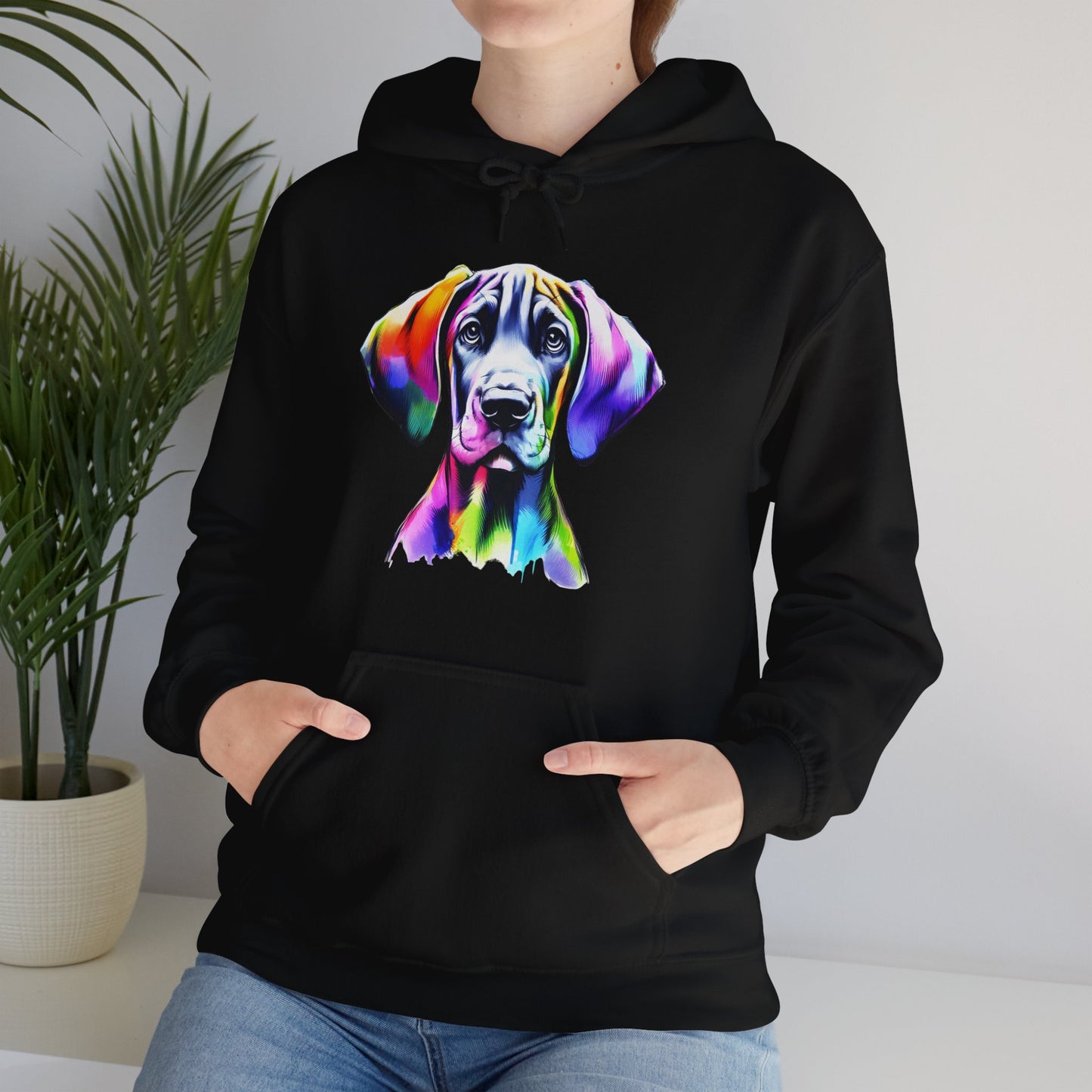 Neon Great Dane Dog Lover Hoodie