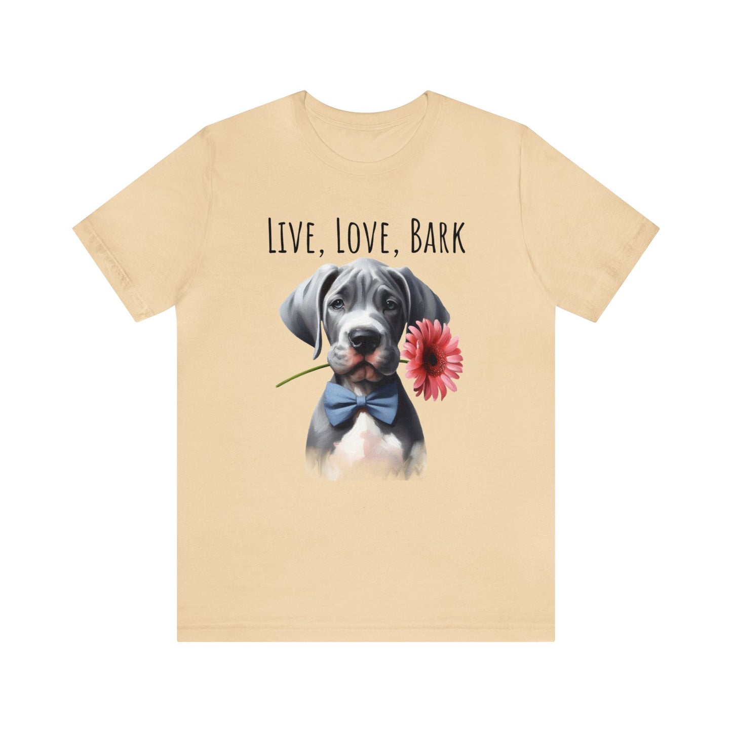 Live Love Bark Great Dane Puppy Unisex Jersey Short Sleeve Tee