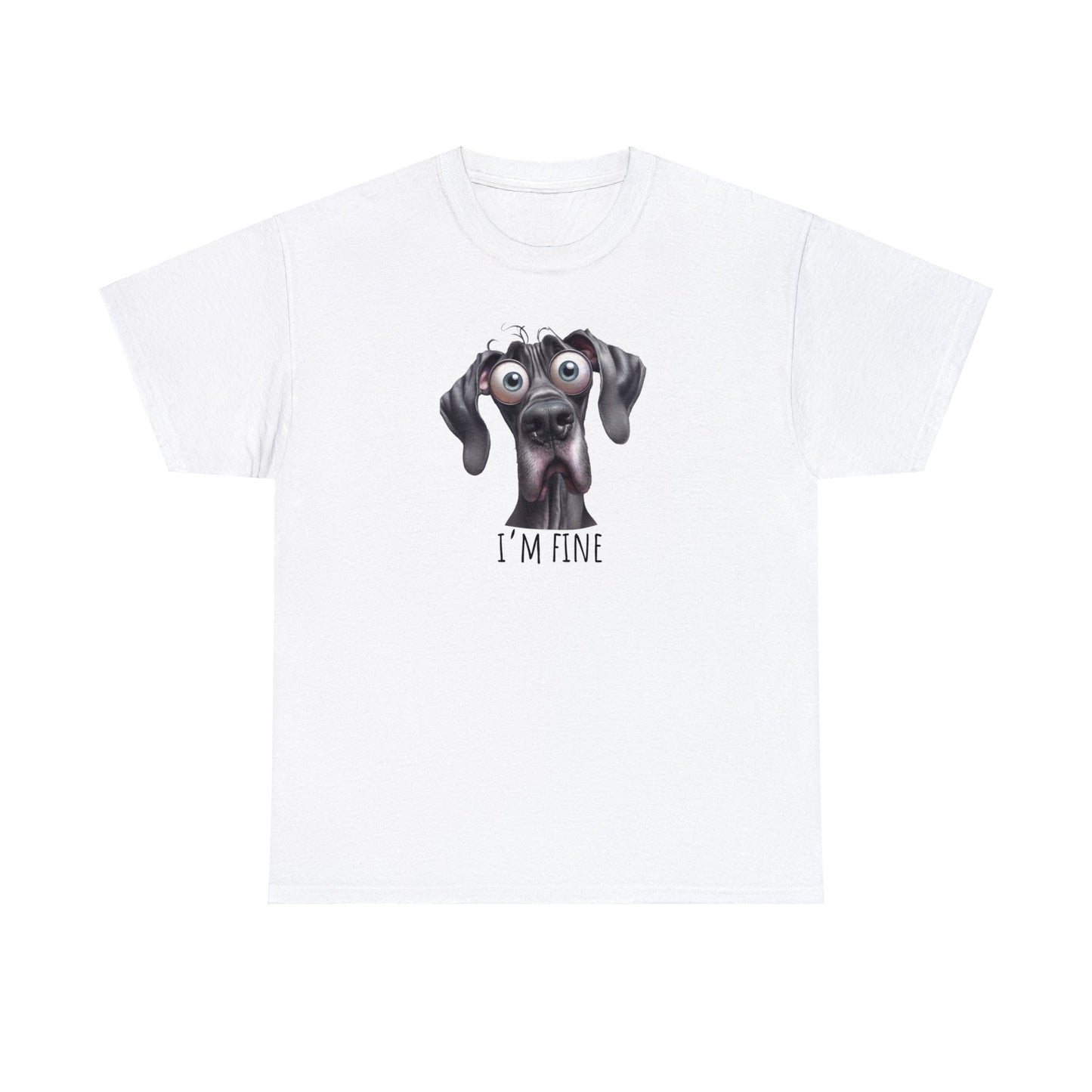 I'm Fine Great Dane Unisex Heavy Cotton Tee - Four More Paws