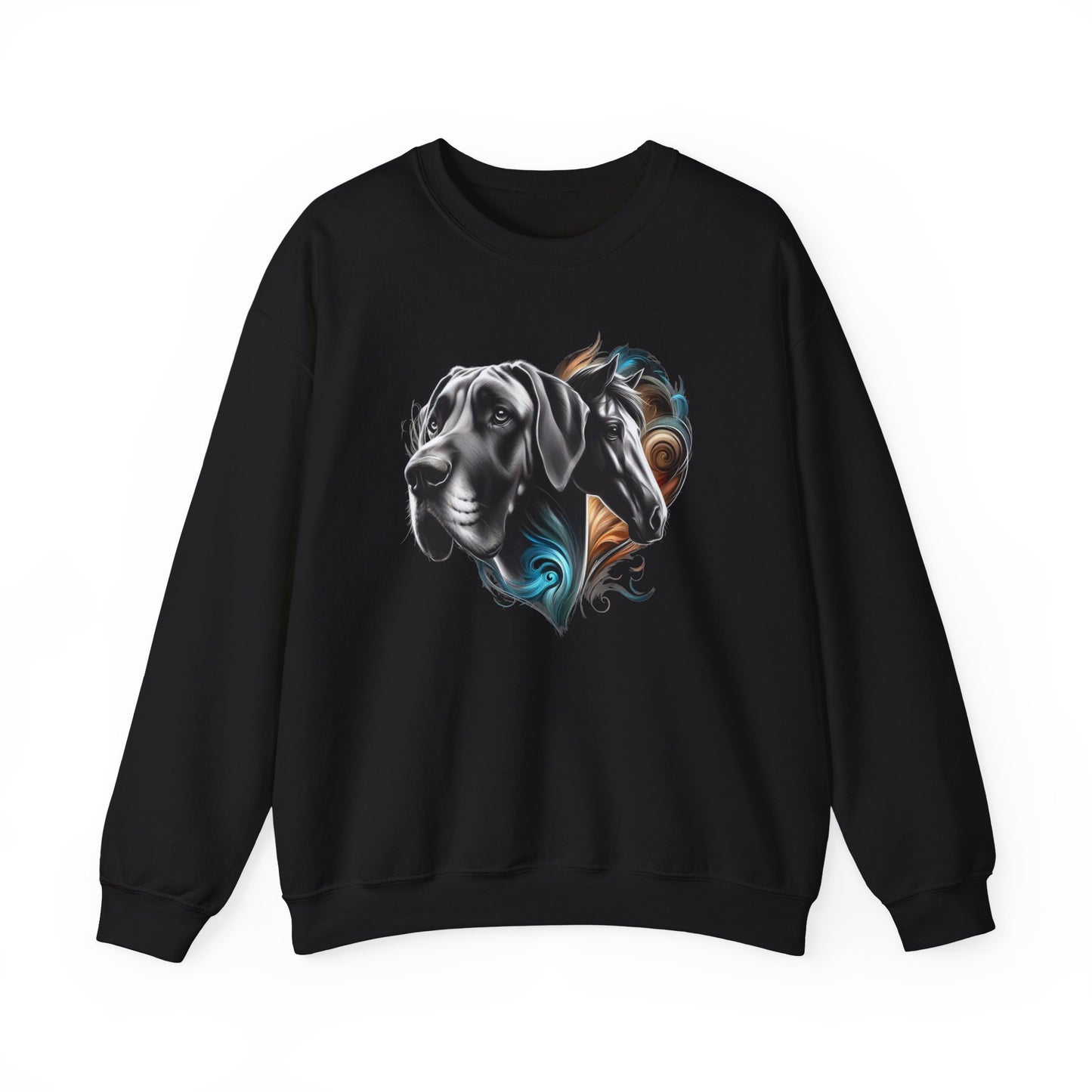 Great Dane with Horse Unisex Heavy Blend™ Crewneck Sweatshirt