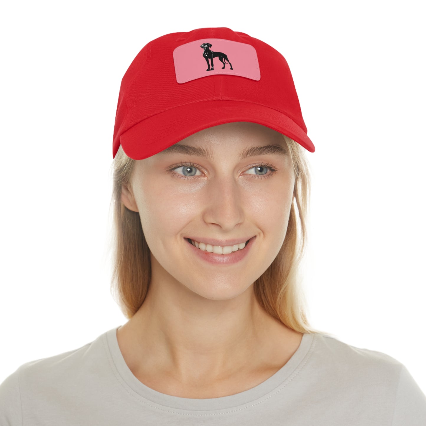 Great Dane with Natural Ears Silhouette Summer Ball Cap