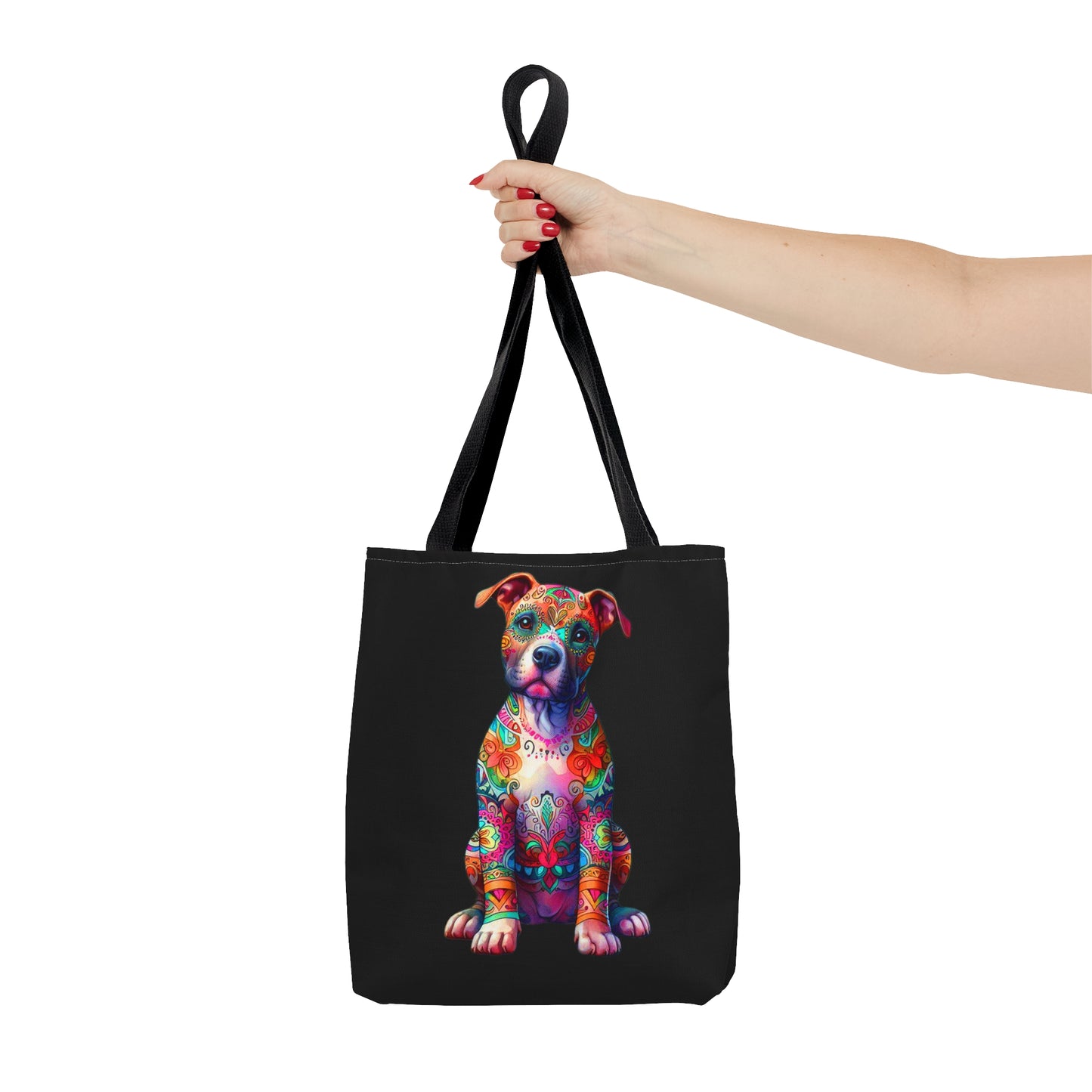 Vibrant Neon Floral Pitbull Tote, Dog Lover Bag, Rescue Dog, Pitbull Lover Beach Bag, Dog Mom, Pittie Mom, Gifts for Pet Owners