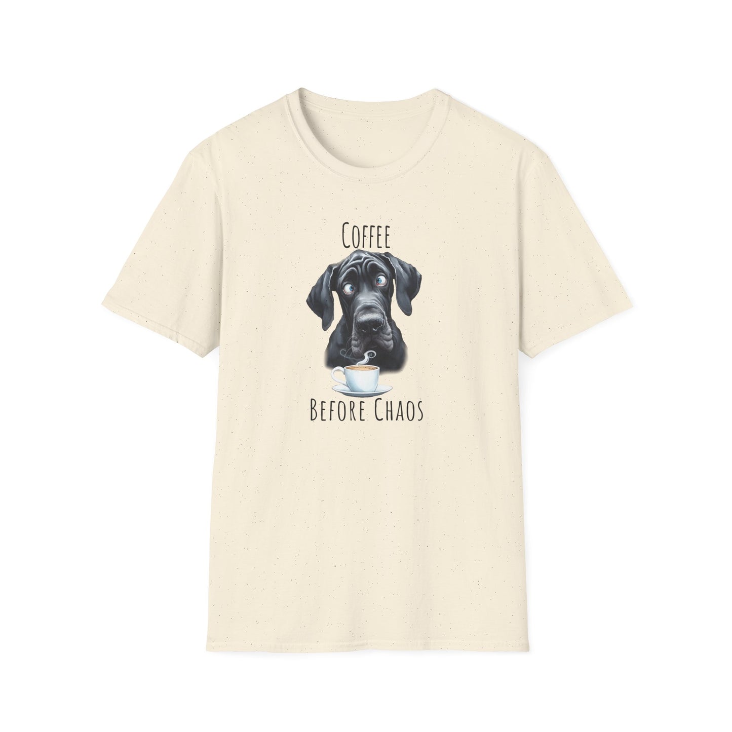 Coffee Before Chaos Great Dane Funny Shirt, Gifts for Great Dane lovers, Dog Mom, Funny Dog Tee Shirt