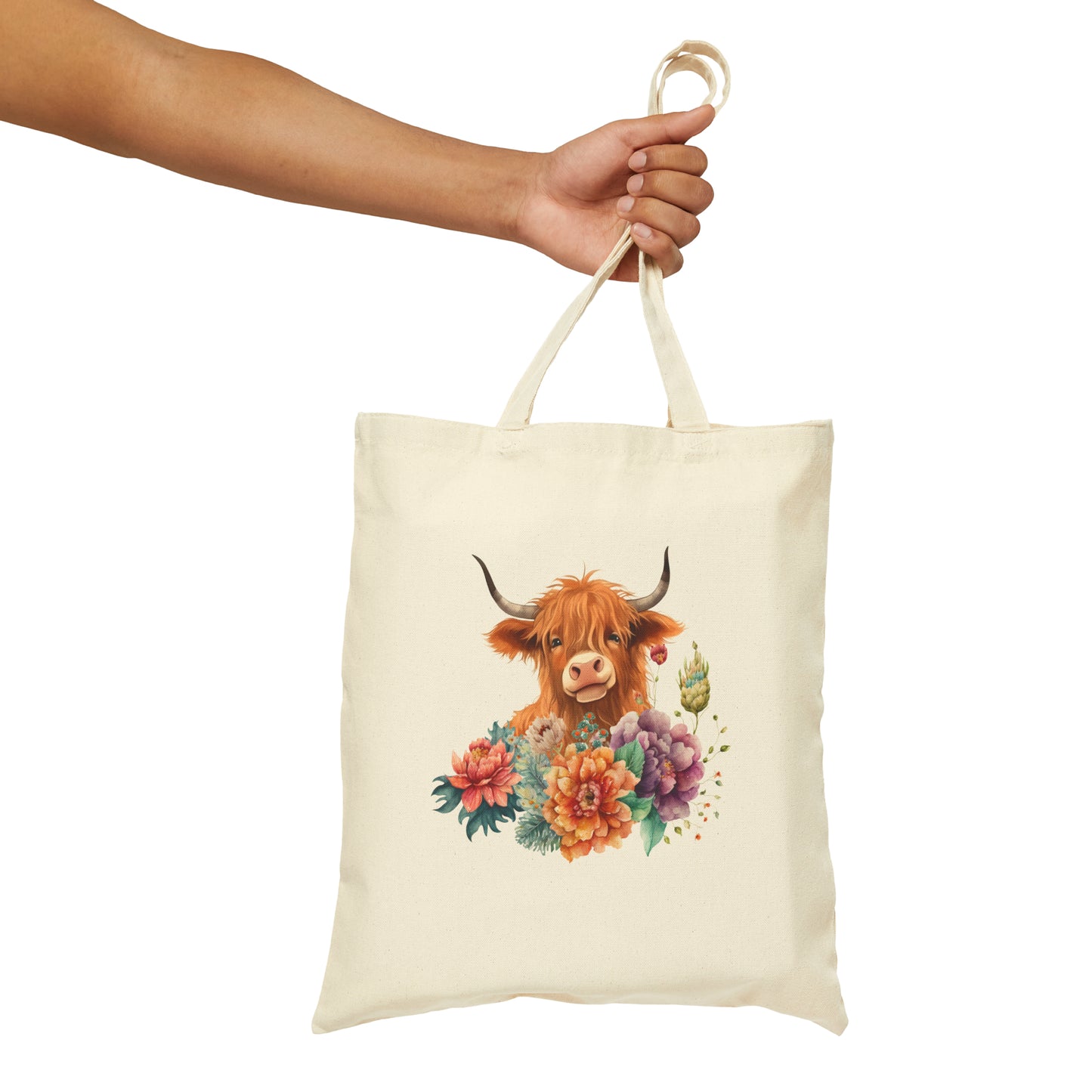 Mini Cow Cotton Canvas Tote Bag