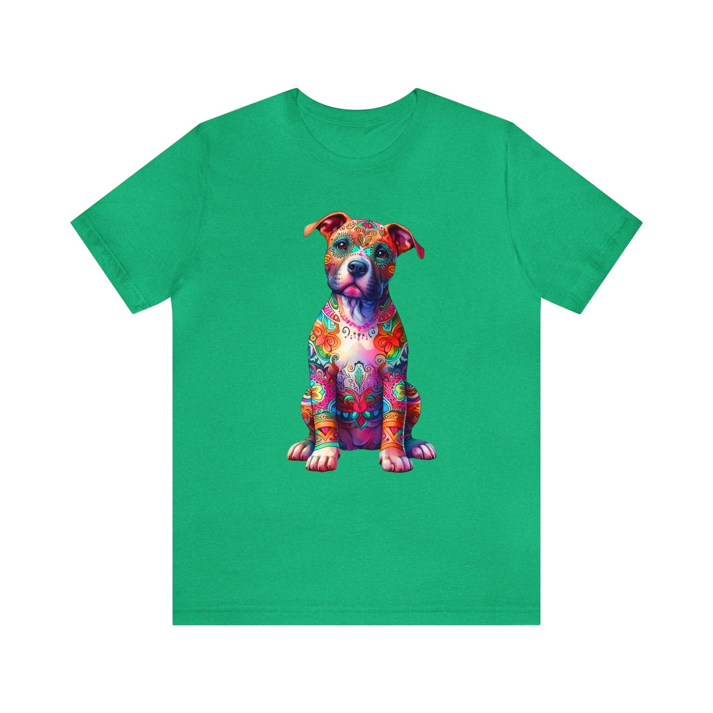 Vibrant Neon Floral Pitbull unisex Jersey Tee ,Dog Lover Shirt, Rescue Dog Shirt, Pitbull Lover, Dog Mom Shirt, Dog Mom Gift, Pittie Mom