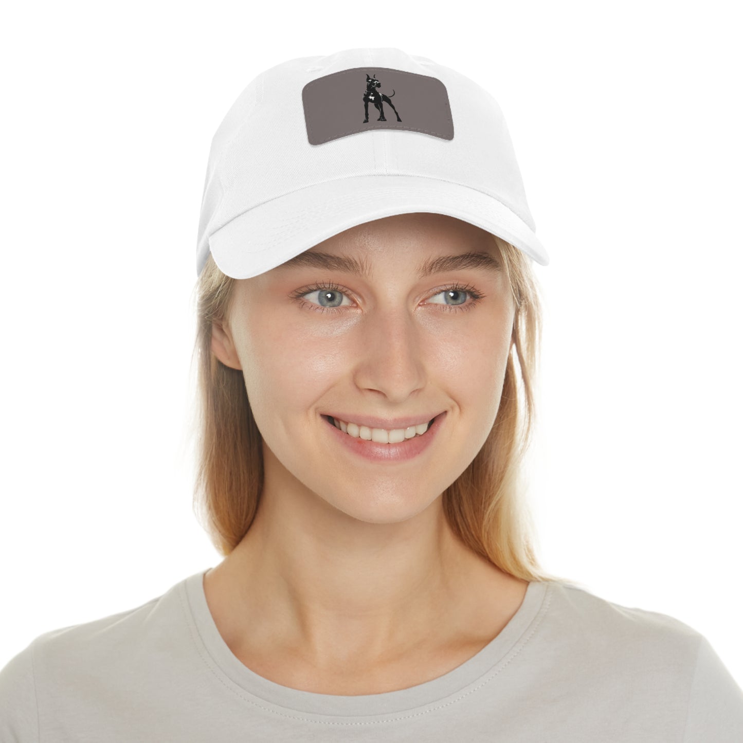 Great Dane with Cropped Ears Silhouette Low Profile Summer Ball Cap