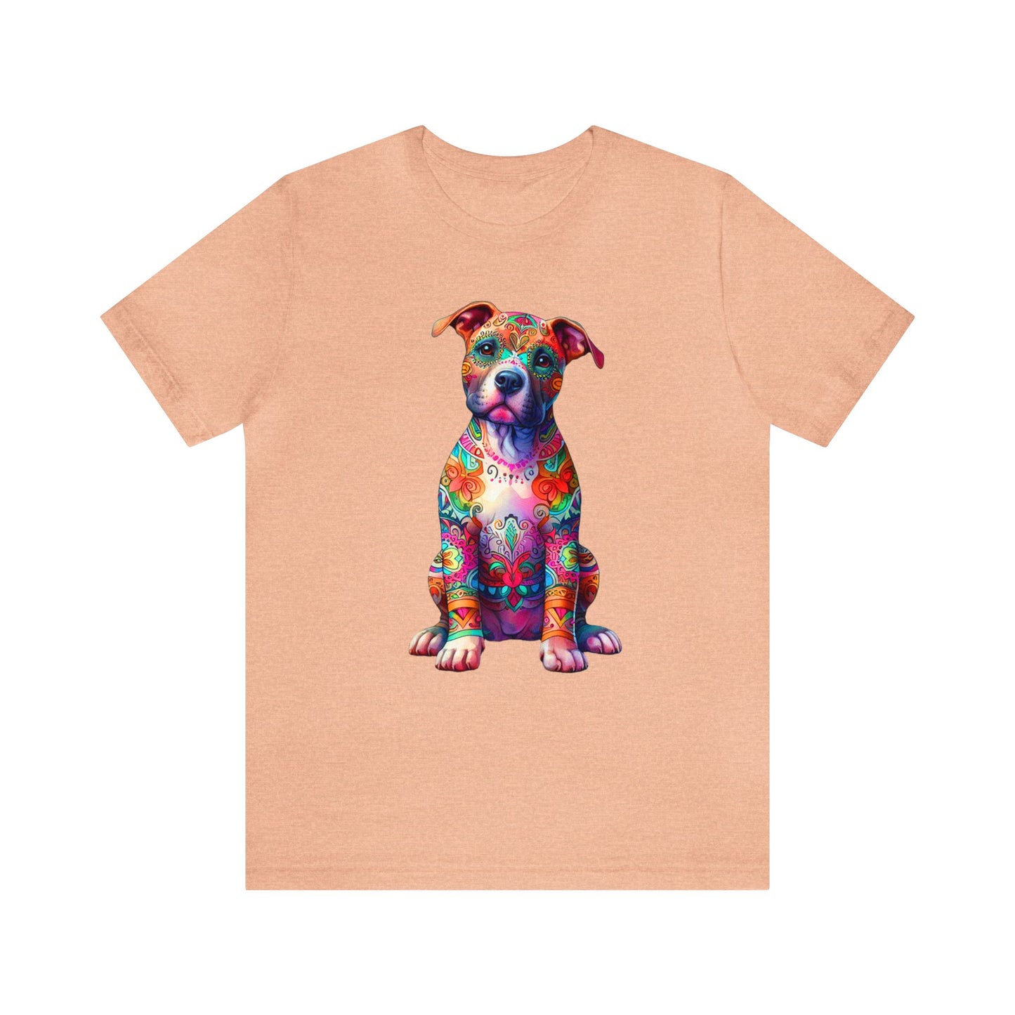 Vibrant Neon Floral Pitbull unisex Jersey Tee ,Dog Lover Shirt, Rescue Dog Shirt, Pitbull Lover, Dog Mom Shirt, Dog Mom Gift, Pittie Mom