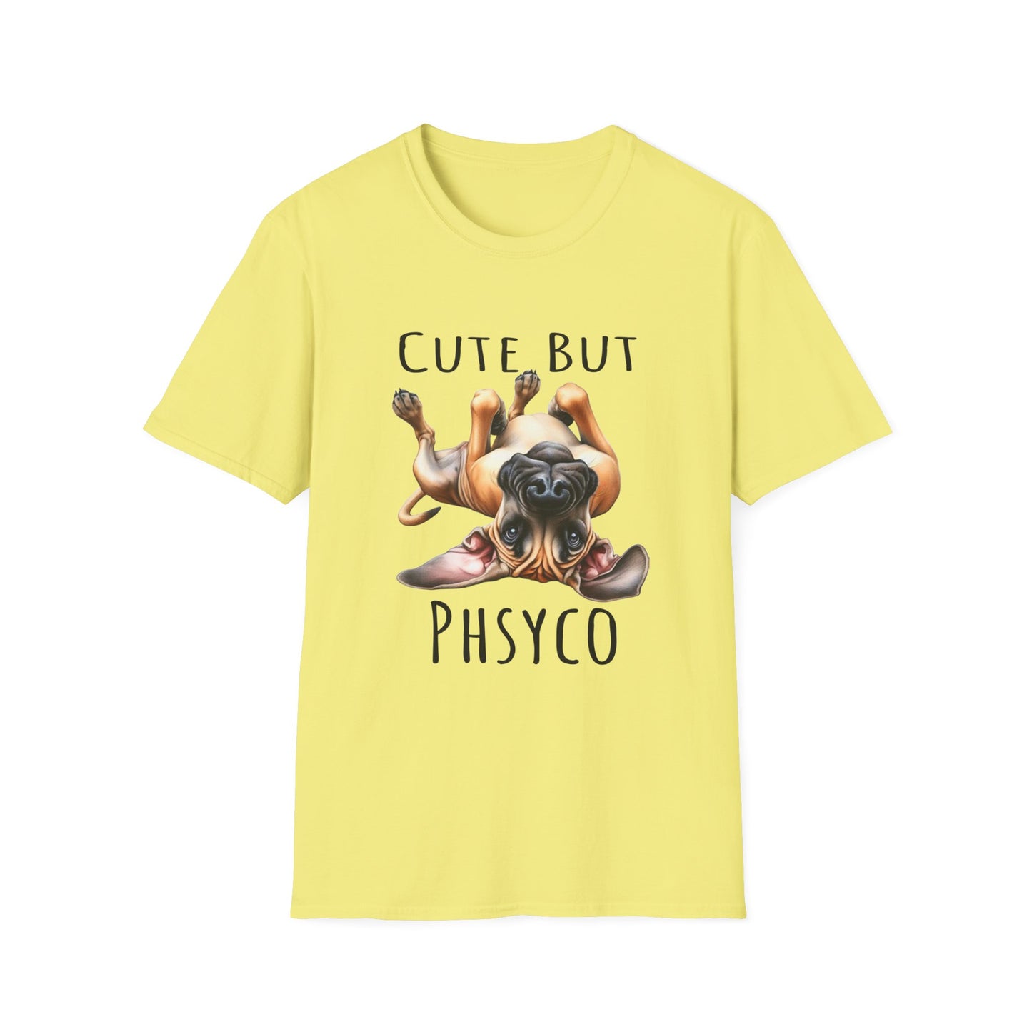 Cute But Psycho Soft Style Tee, Funny Great Dane Tee, Woman Shirt, Gift For Best Friends, Gifts for Dog Lovers, Dog Mom Funny Shirt