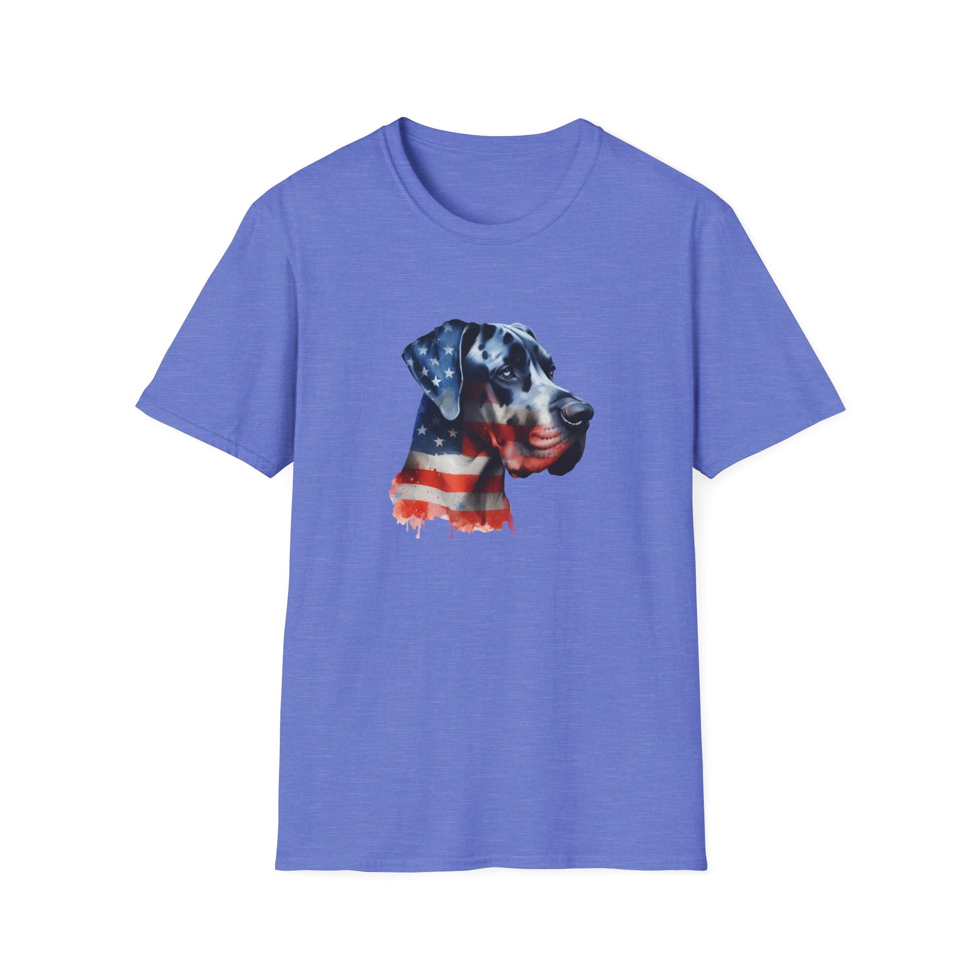 Patriotic Great Dane Unisex Softstyle T-Shirt - Four More Paws