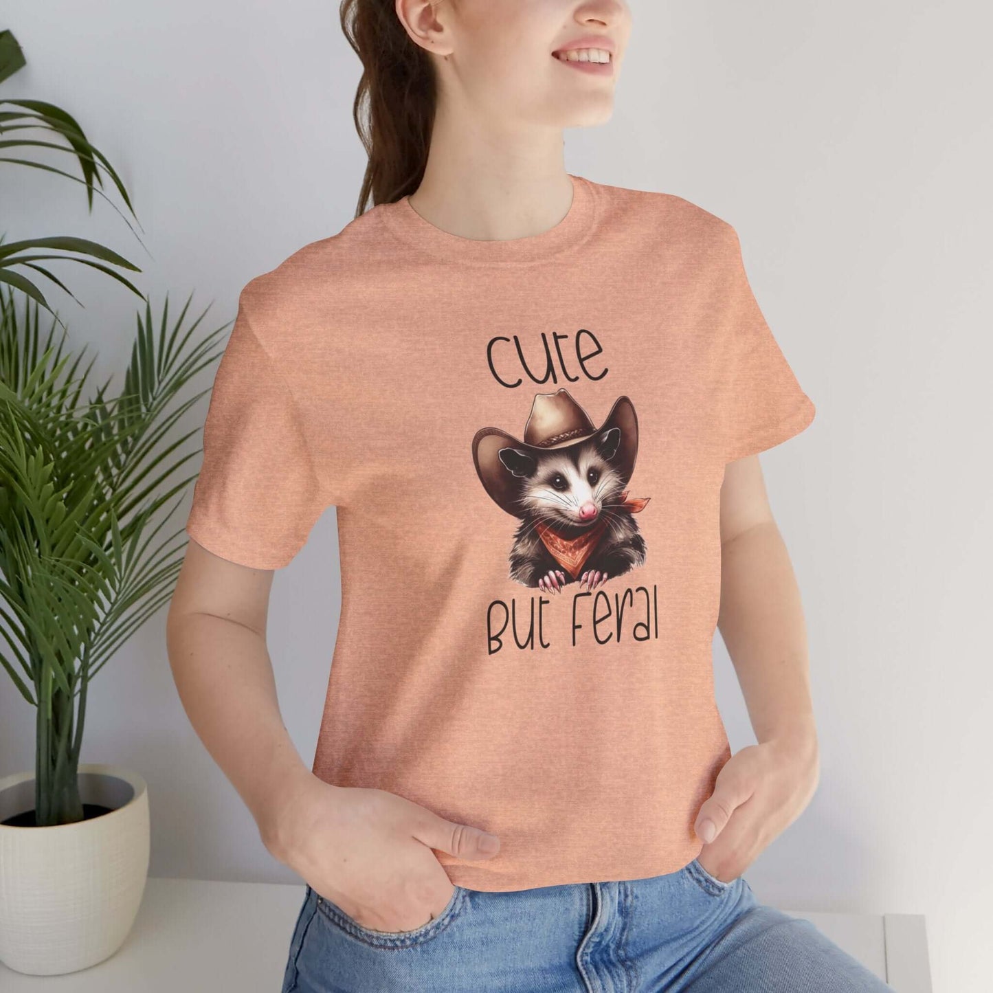 Cute But Feral Funny Opossum Tee