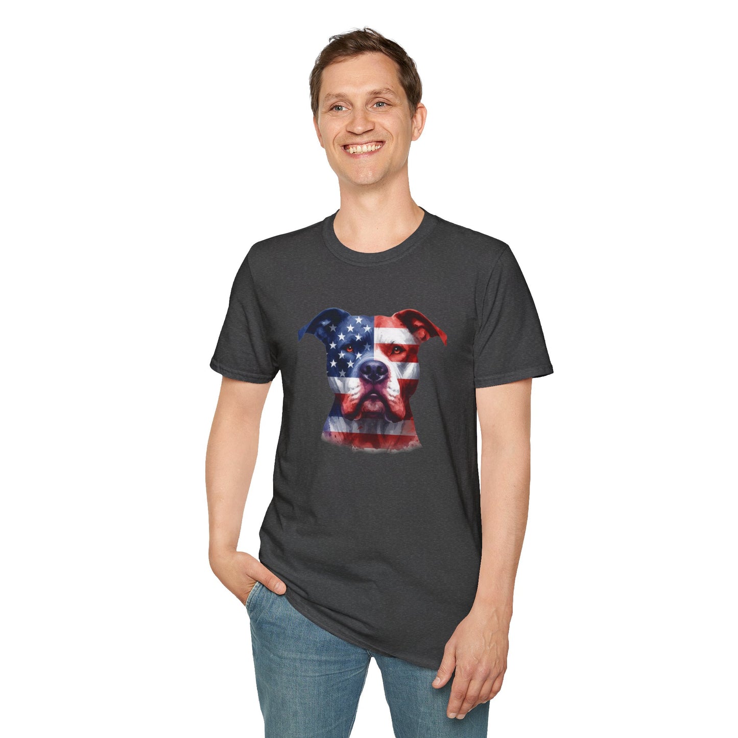 Patriotic Pit Bull Dog Shirt - Four More Paws