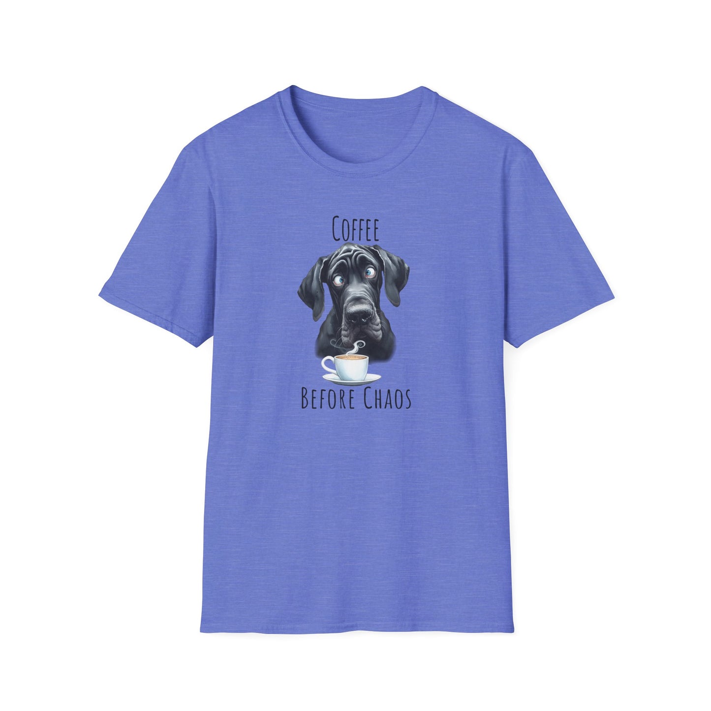 Coffee Before Chaos Great Dane Funny Shirt, Gifts for Great Dane lovers, Dog Mom, Funny Dog Tee Shirt