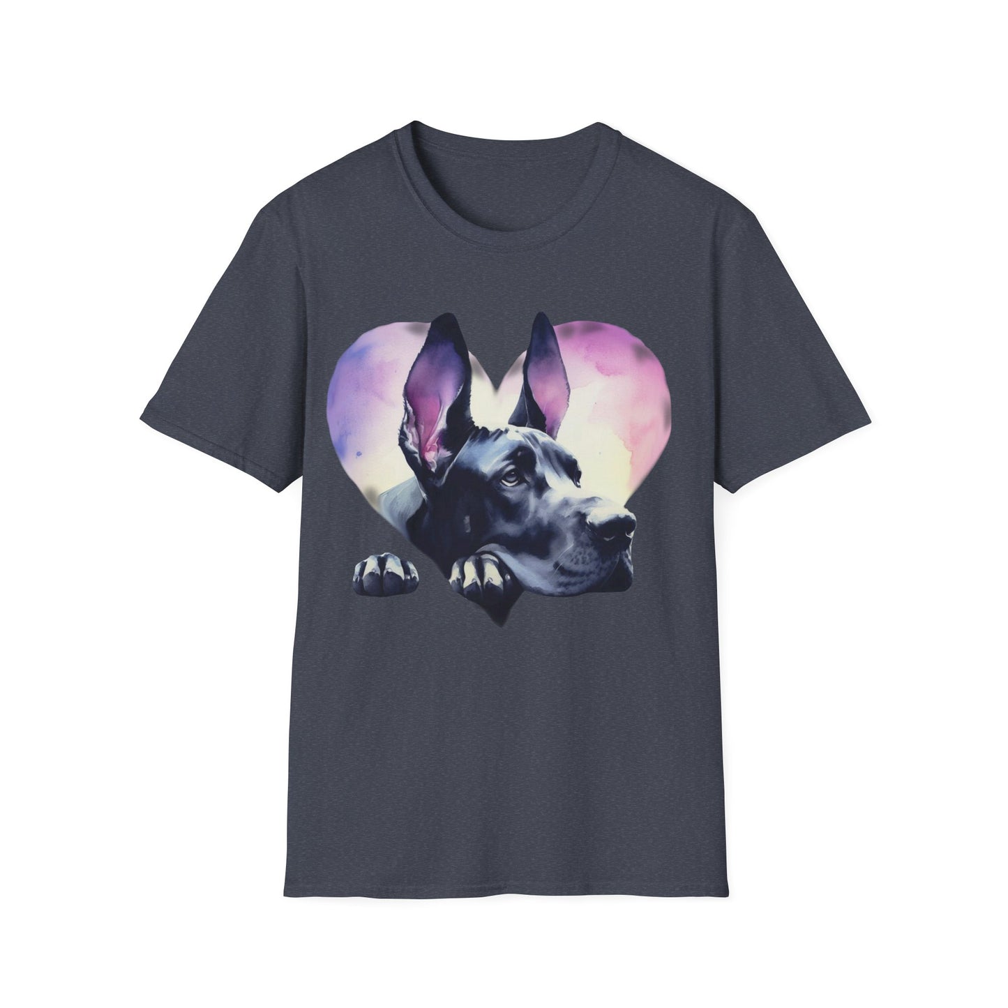 Great Dane Heart Abstract Unisex Softstyle T-Shirt