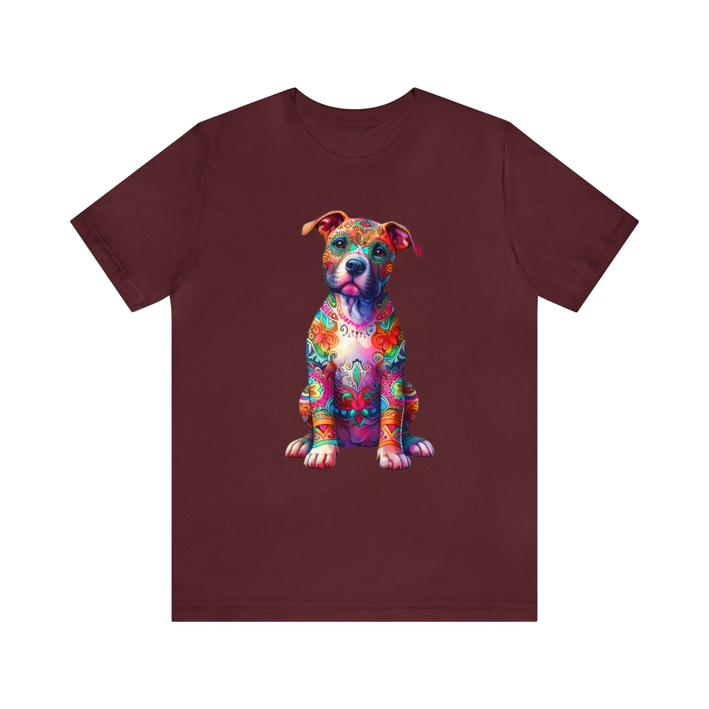 Vibrant Neon Floral Pitbull unisex Jersey Tee ,Dog Lover Shirt, Rescue Dog Shirt, Pitbull Lover, Dog Mom Shirt, Dog Mom Gift, Pittie Mom