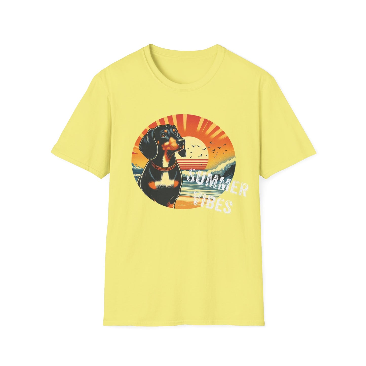 Dachshund Summer Vibes Beach Tee Shirt