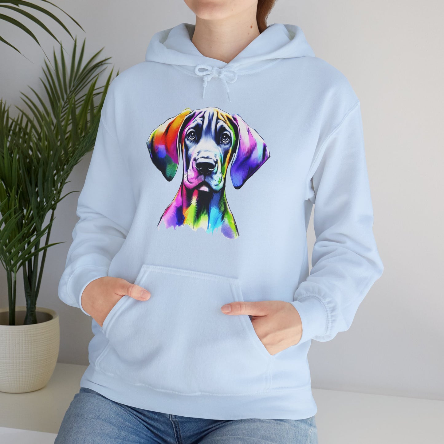 Neon Great Dane Dog Lover Hoodie