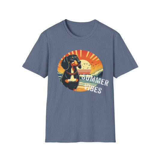 Dachshund Summer Vibes Beach Tee Shirt