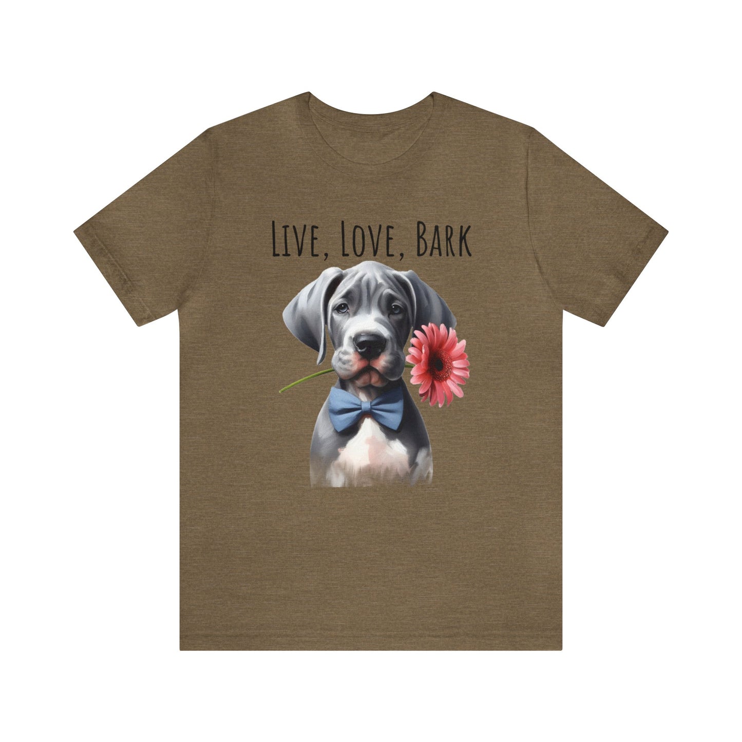 Live Love Bark Great Dane Puppy Unisex Jersey Short Sleeve Tee