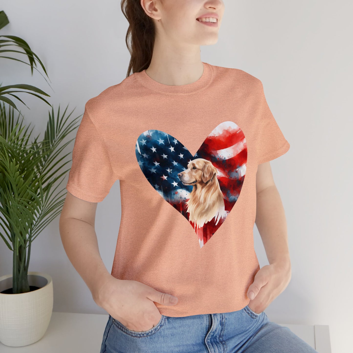 Golden Retriever American Flag - Four More Paws