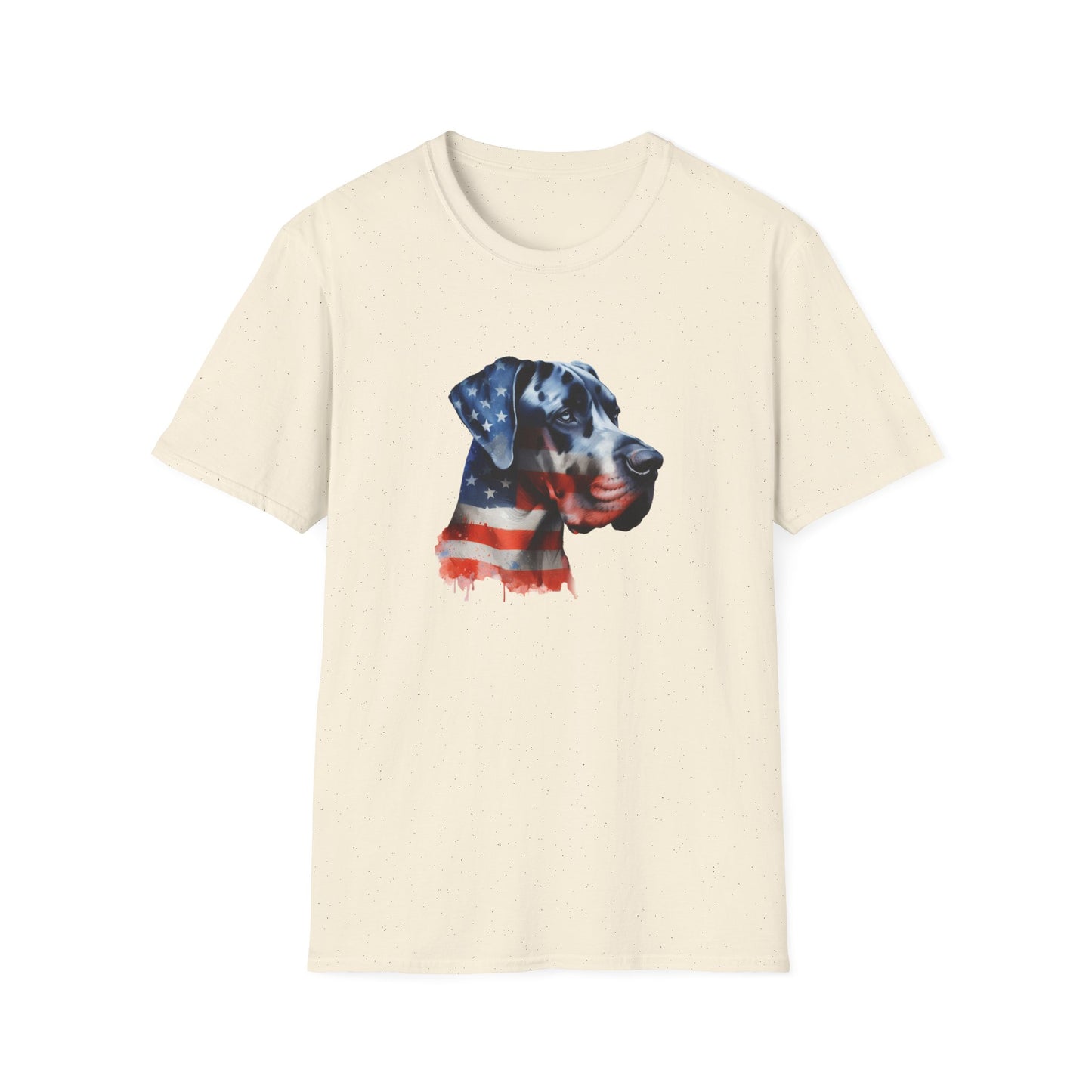 Patriotic Great Dane Unisex Softstyle T-Shirt - Four More Paws