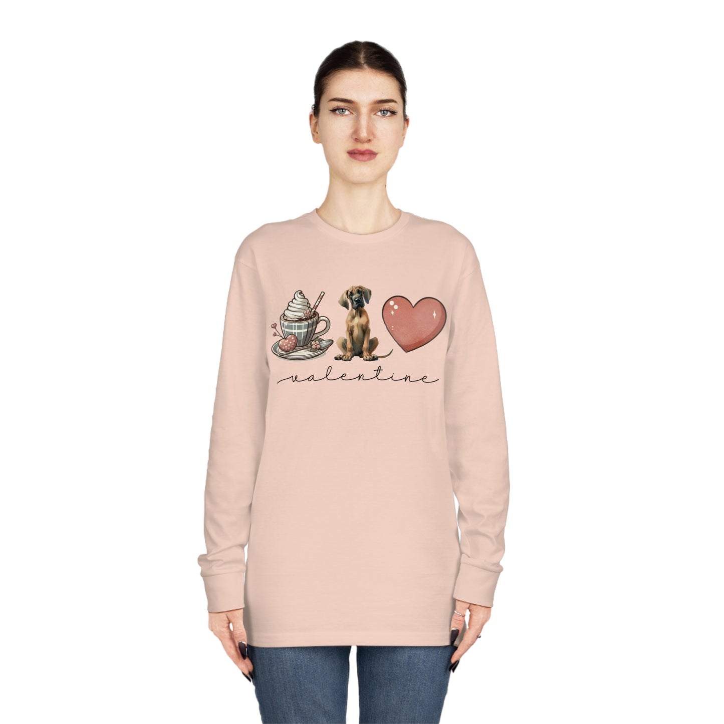 Valentine Dog long-sleeved tee, Love Dog Shirt, Valentine Shirt,Valentine Sweater,Valentine Crewneck Lovely Dog Shirts, Dogs Be My Valentine