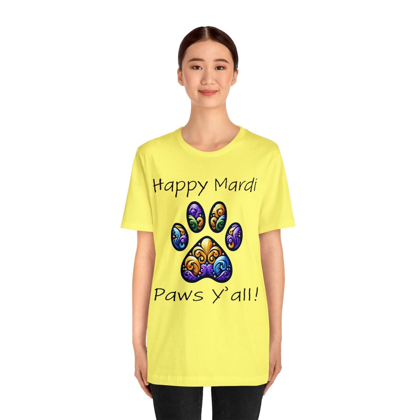 Happy Mardi Paws Y'all Jersey Tee shirt, Dog mom Mardi Gras, New Orleans Mardi Gras Parade, Mardi Gras Lover, NOLA Tee Shirt, Animal Lover