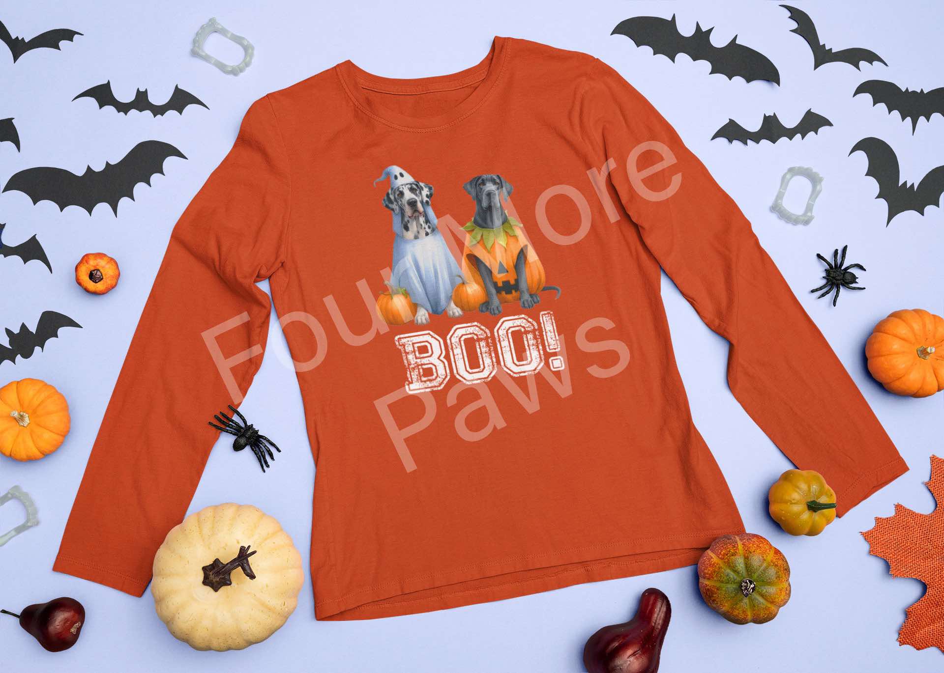 Great Dane Halloween Long Sleeve Shirt - Four More Paws