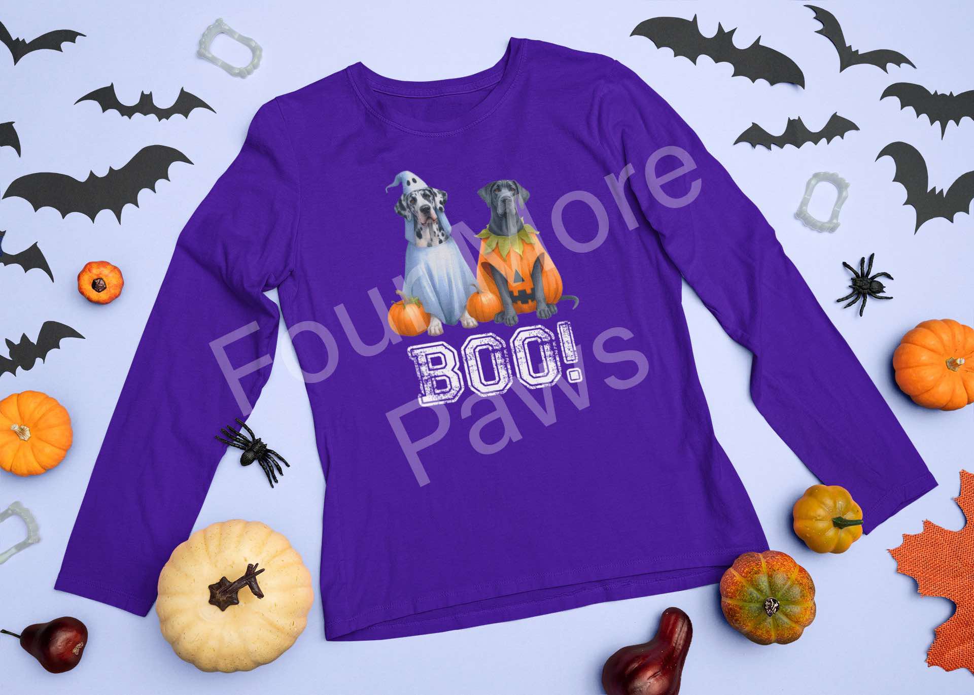 Great Dane Halloween Long Sleeve Shirt - Four More Paws