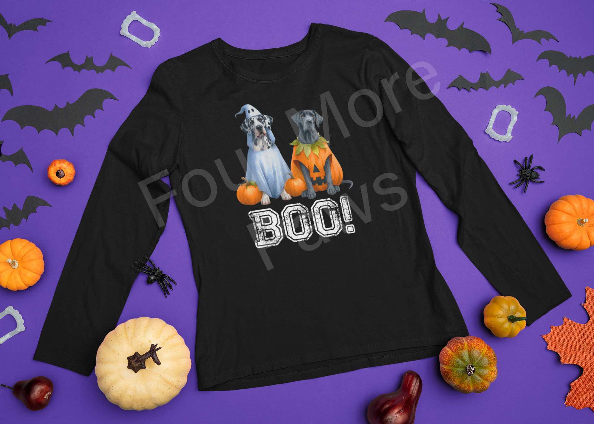 Great Dane Halloween Long Sleeve Shirt - Four More Paws