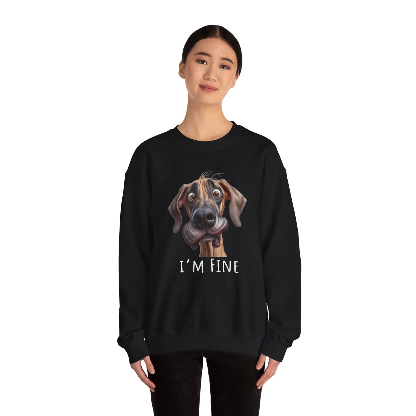 I'm Fine Funny Fawn Unisex Heavy Blend™ Crewneck Sweatshirt