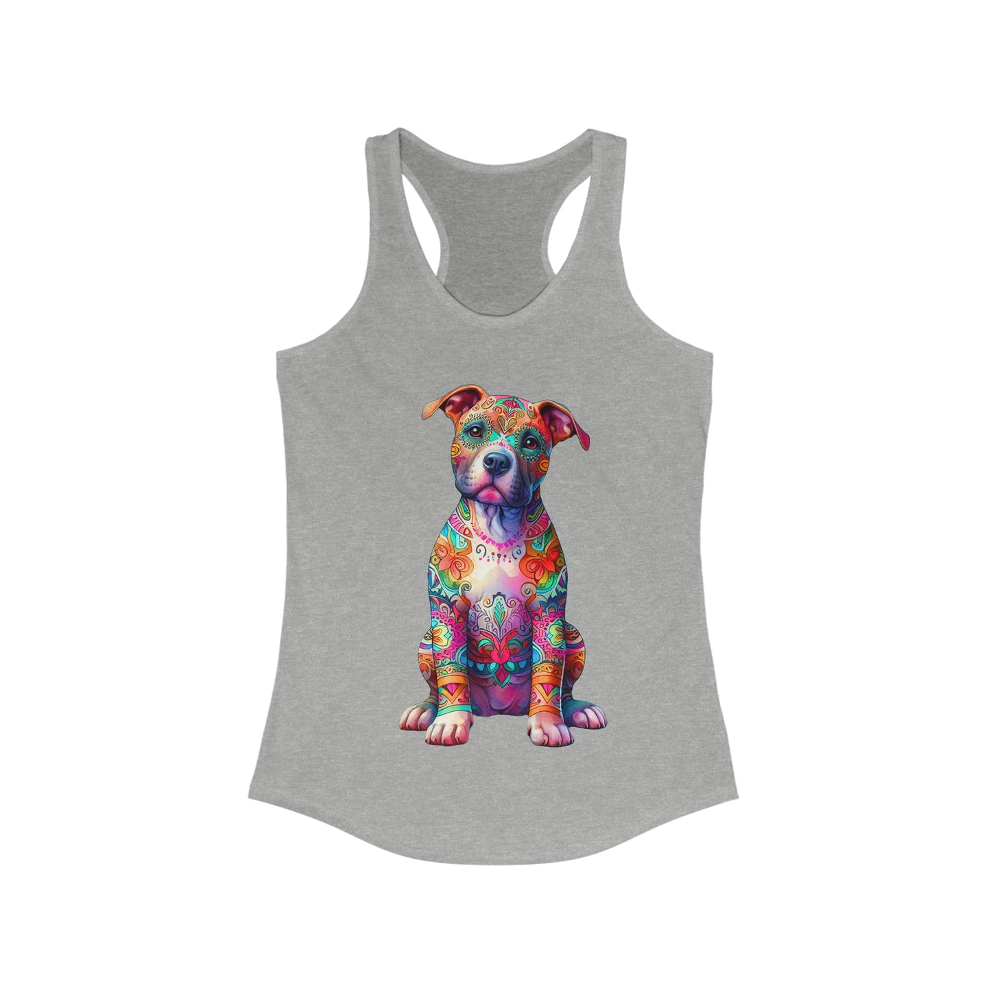 Bright Neon Pit Bull Women's Ideal Racerback Tank