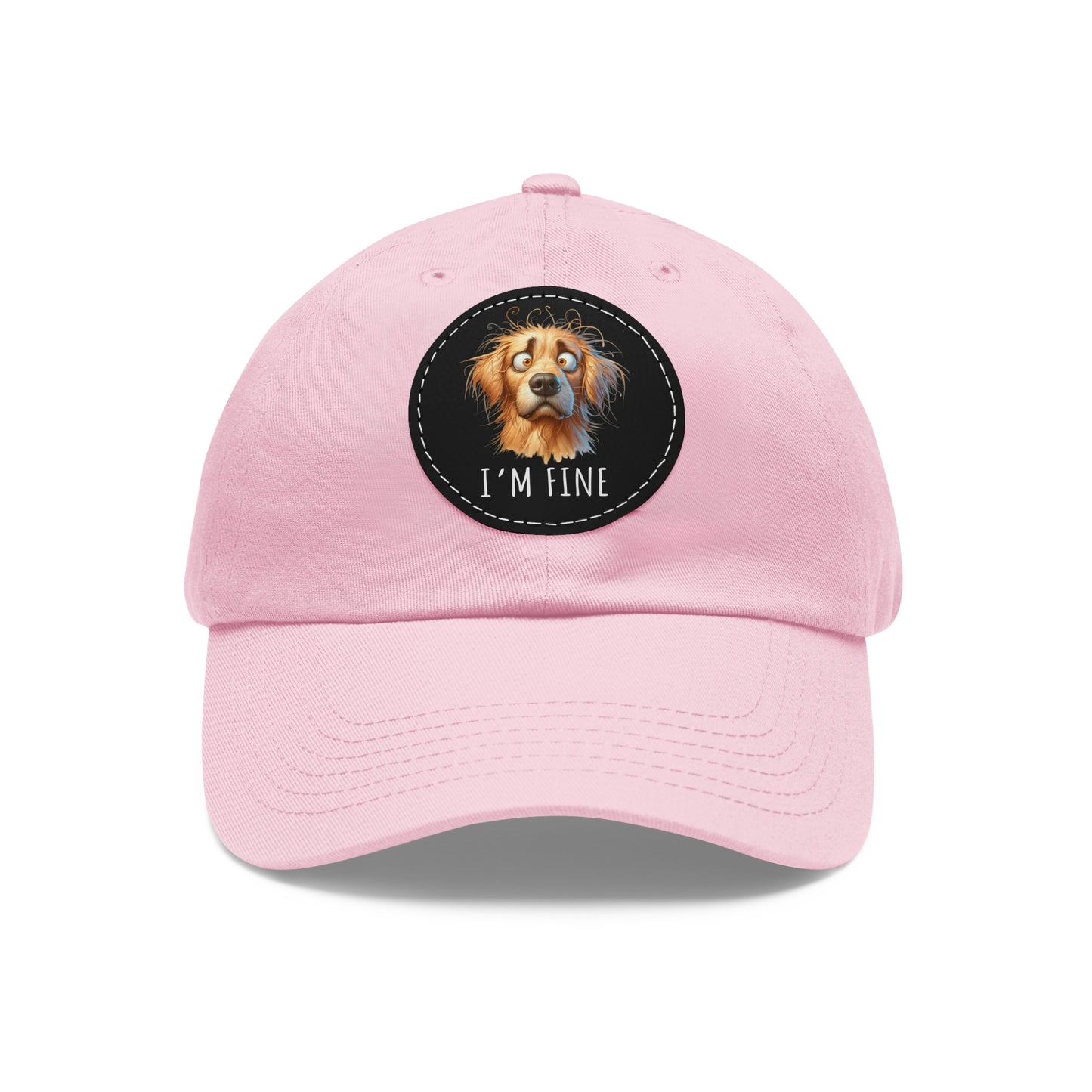 I'm Fine Funny Golden Retriever Hat with Leather Patch