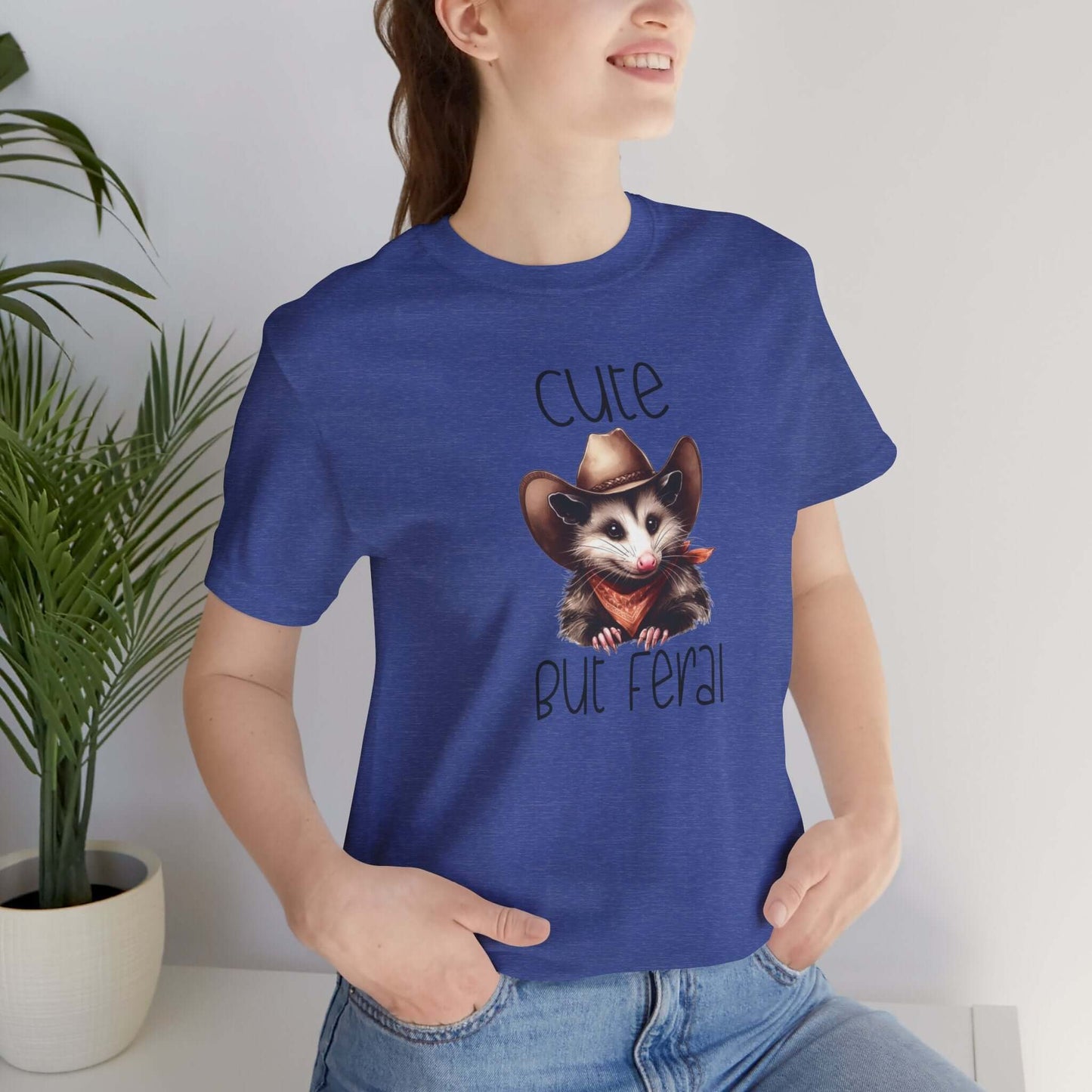 Cute But Feral Funny Opossum Tee