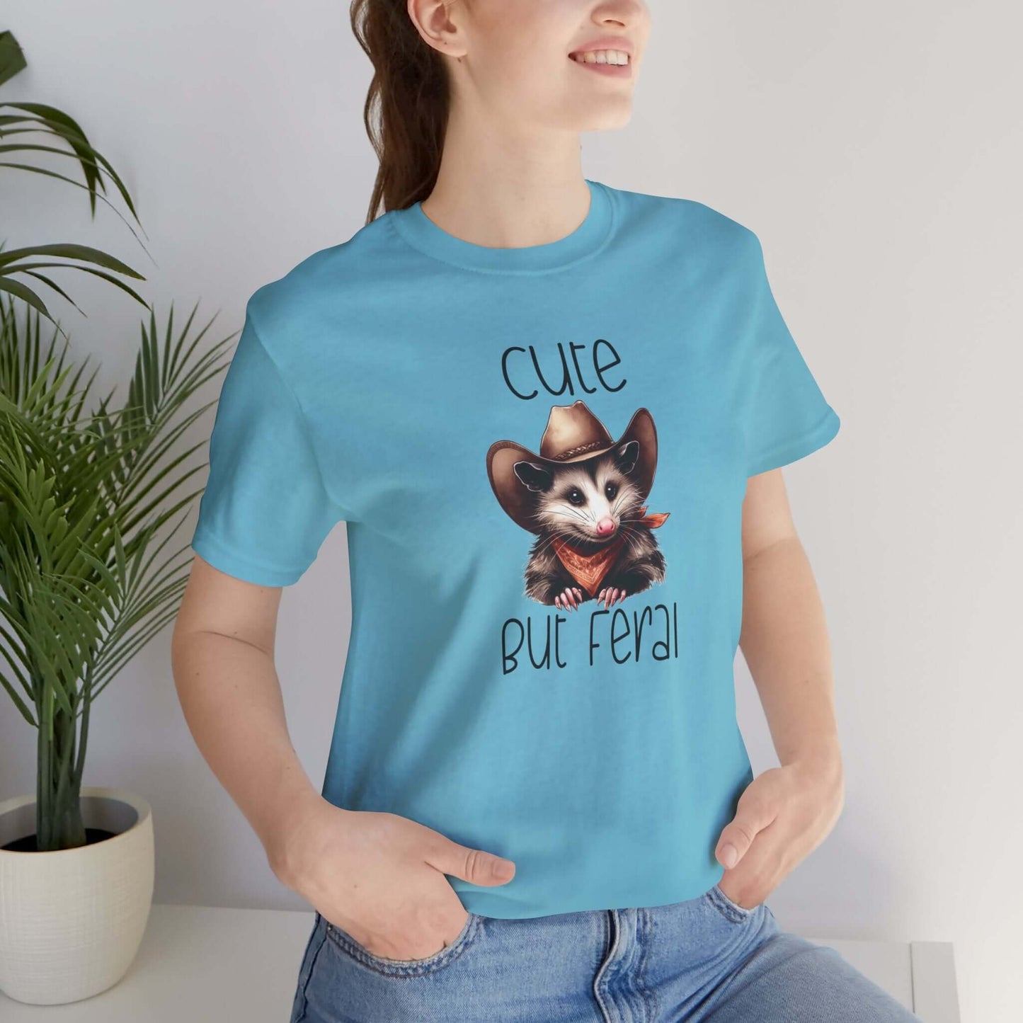 Cute But Feral Funny Opossum Tee