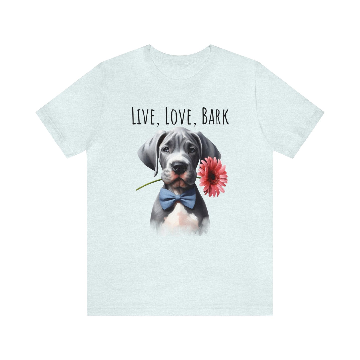 Live Love Bark Great Dane Puppy Unisex Jersey Short Sleeve Tee