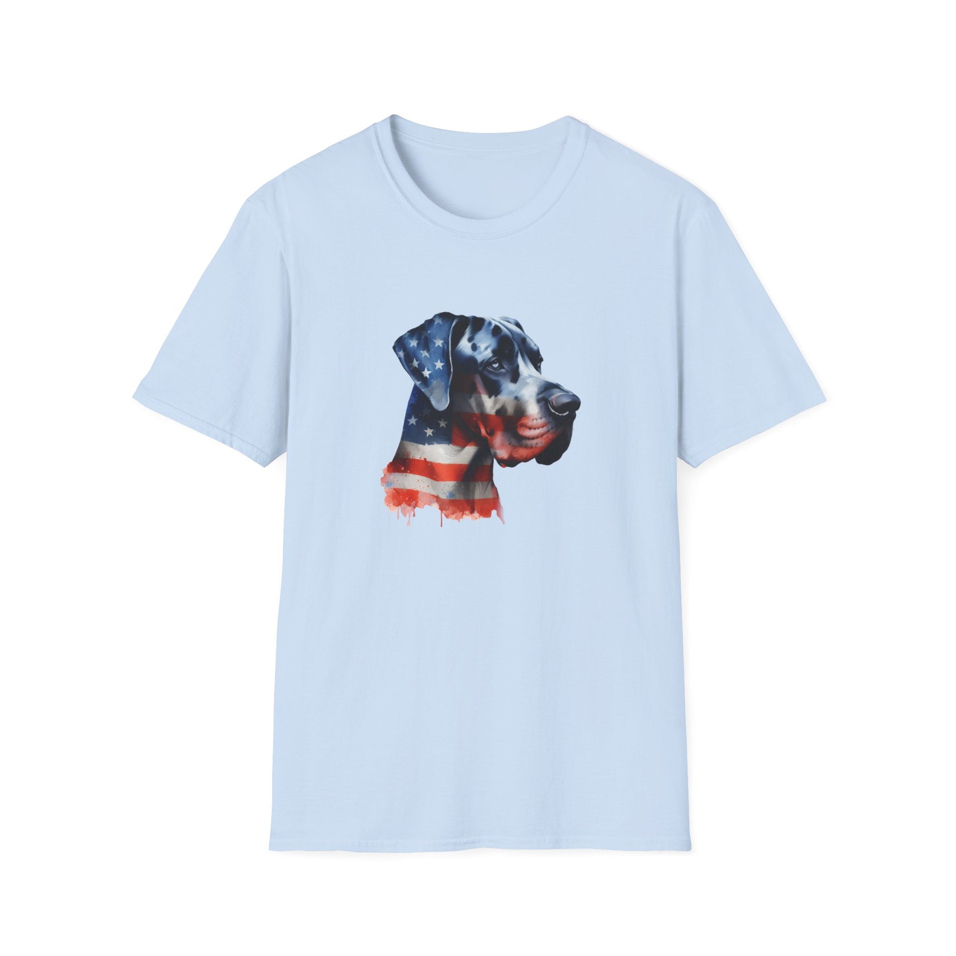 Patriotic Great Dane Unisex Softstyle T-Shirt - Four More Paws