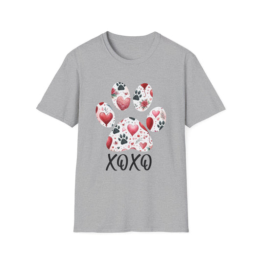 XOXO Paw Shirt, Dog Valentine Day Soft Style shirt gift, Valentine's Day Gift, Valentine Shirt Women, Gift Tee Dog Owner, Animal Tee Lover