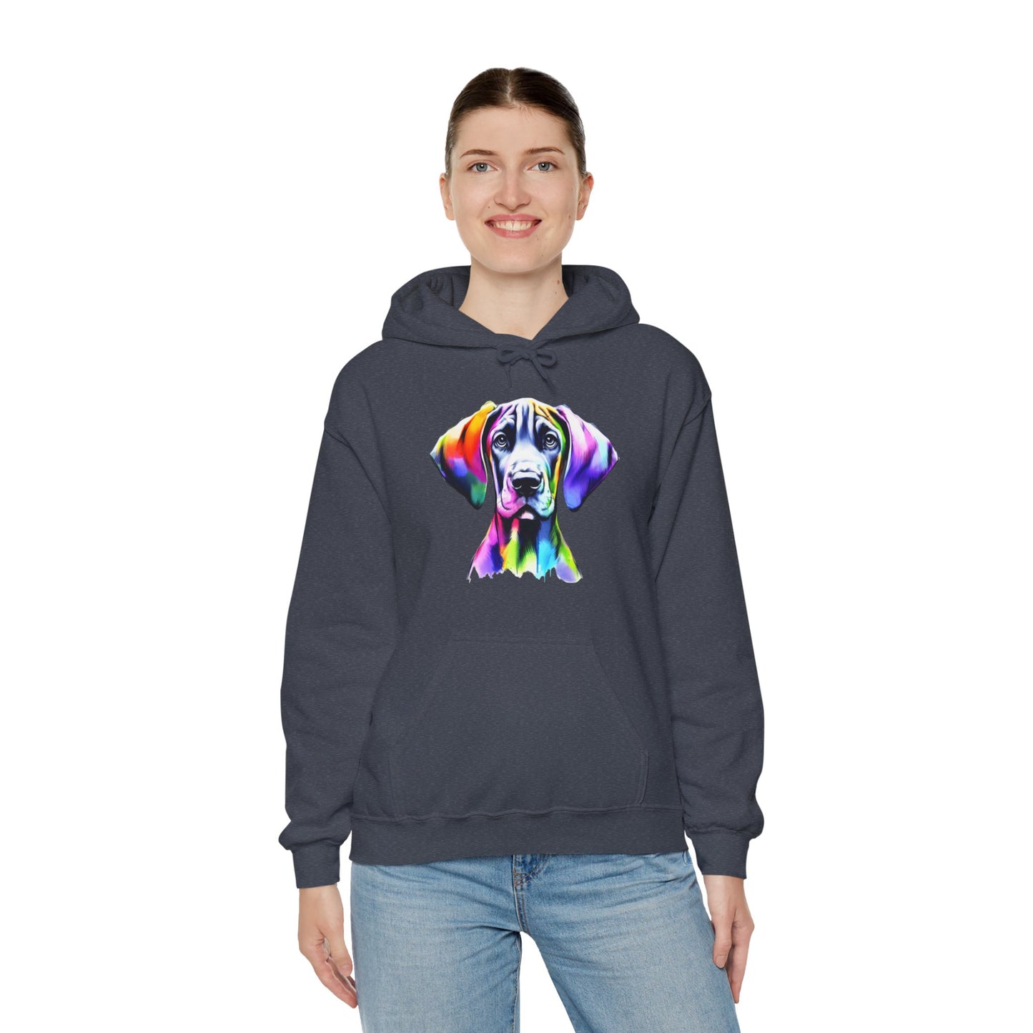 Neon Great Dane Dog Lover Hoodie